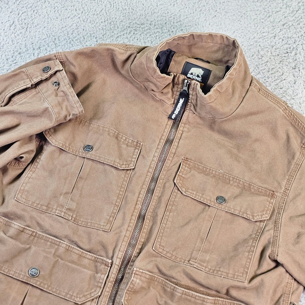 Berne Jacket Mens Medium Brown Canvas CCW Adder System Field Lined Workwear